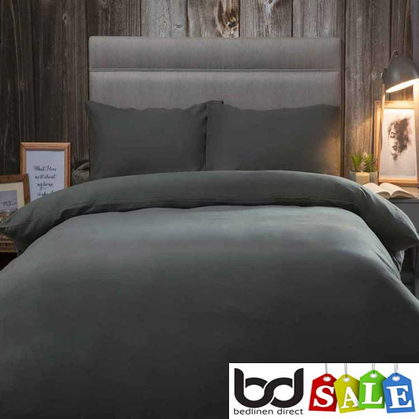 Charcoal Brushed Cotton Bedding