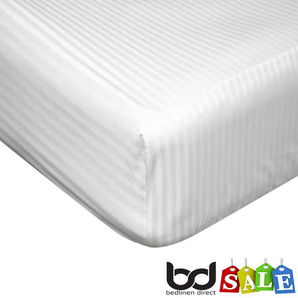 540 Thread Count Satin Stripe Cotton Fitted Sheets