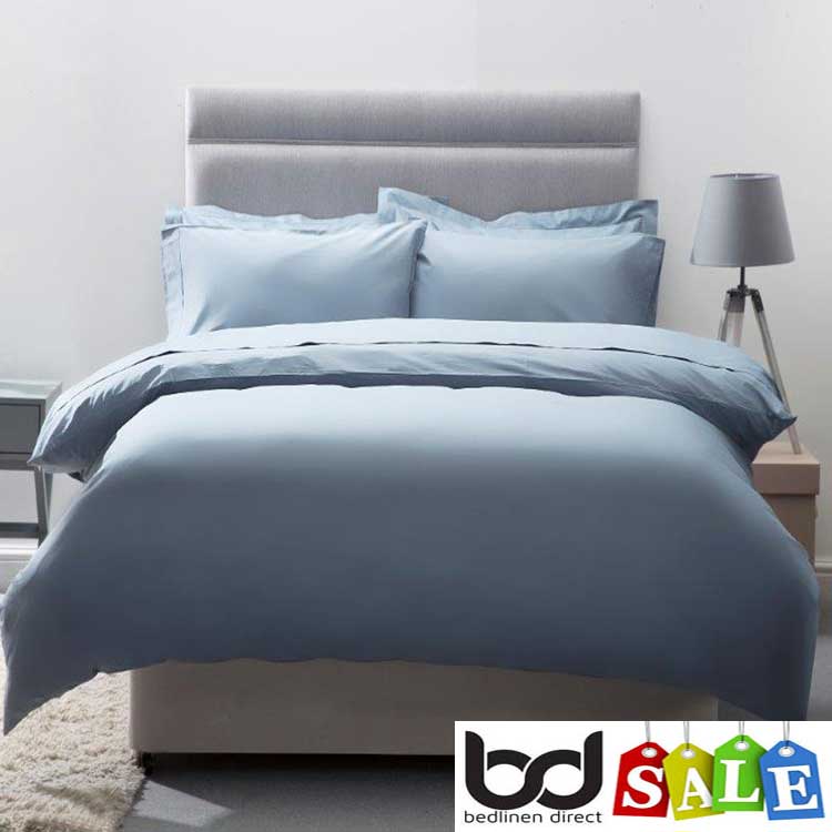Blue Stripe Duvet Set+Fitted Sheet UK Single 1000 TC Egyptian Cotton Navy Blue 
