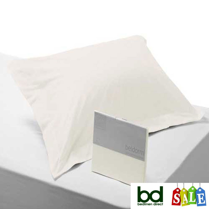 Polycotton Percale Double Bolster Pillowcase Ivory 