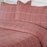 Design Port Acton Red Brushed Cotton Pillowcase